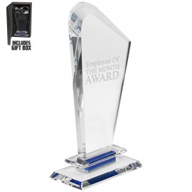 Logo Branded Curved Crystal Glass Awards