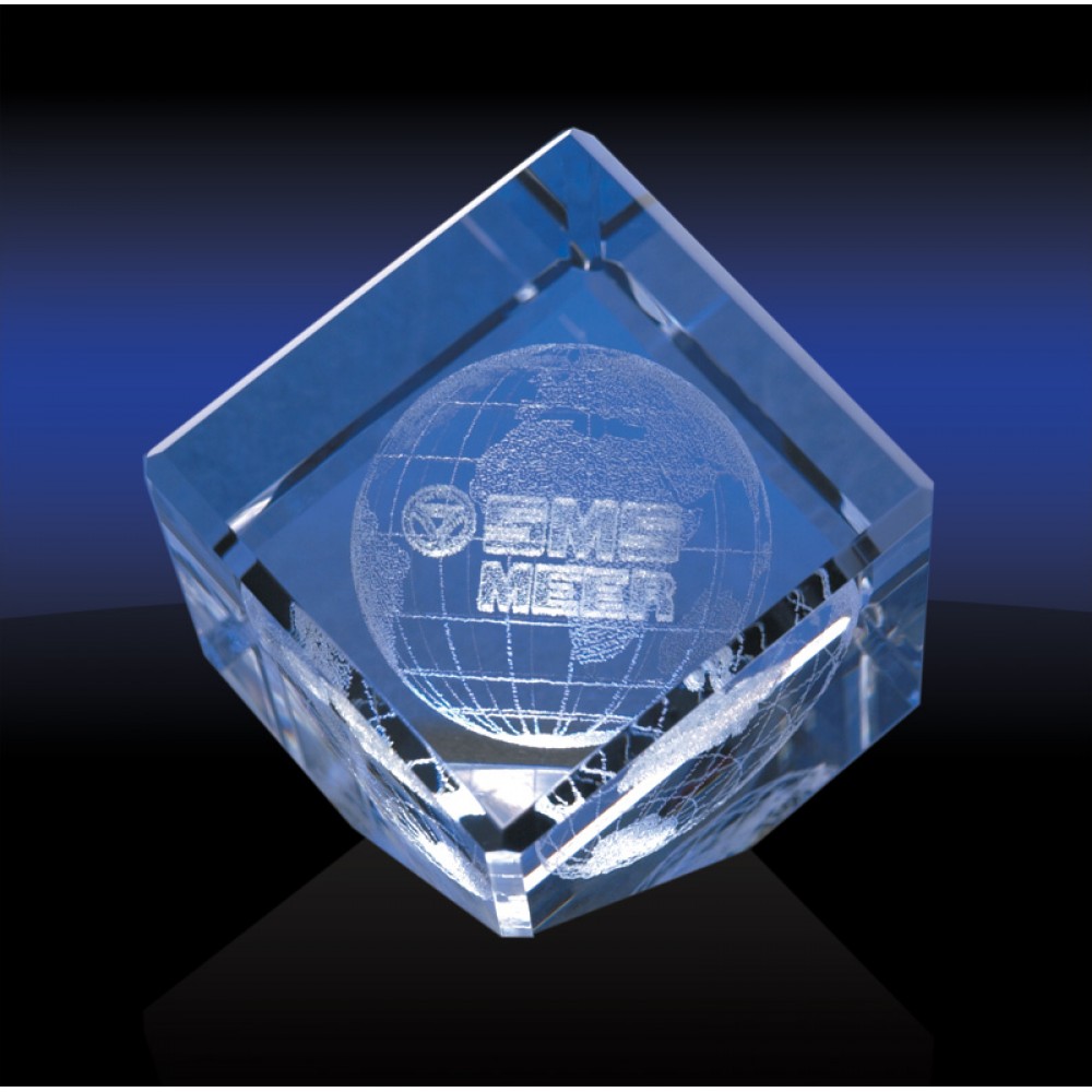 Cut Corner 2" Cube - Medium Laser-etched Cut Corner 2" Cube - Medium Laser-etched