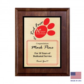 Personalized Nantucket Gold-Tone Walnut Plaque 12x15