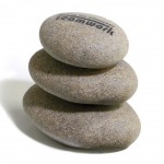 Sandcast Stone (Stack of 3) - Moonstone 4" with Logo