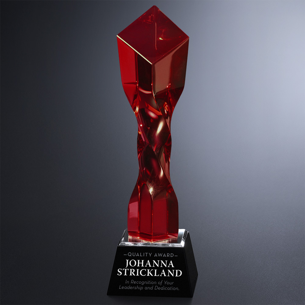 Twisted Diamond Ruby Award 11" with Logo