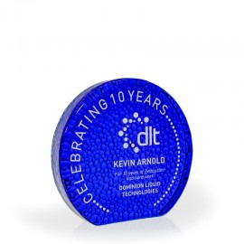 Logo Branded Sulu Raindrop Cobalt Recycled Glass Award, 6"