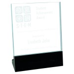 5.1" x 6.5" Standing Glass Awards with Logo