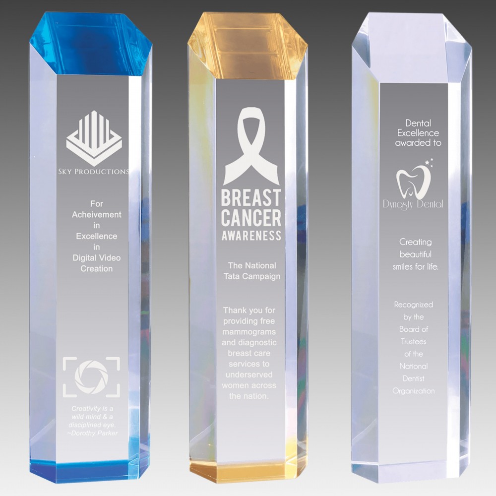 Logo Branded 3" x 12" Clear Tower Acrylic Logo Branded 3" x 12" Clear Tower Acrylic