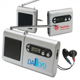 FM Scanner Radio and LCD Clock Laser-etched  FM Scanner Radio and LCD Clock Laser-etched