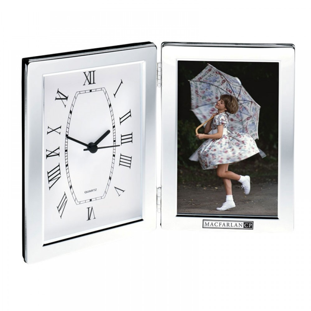 Jadis I Hinged Desk Clock & Photo Frame Laser-etched Jadis I Hinged Desk Clock & Photo Frame Laser-etched