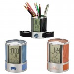 Impressa Desk Organizer with Multi Function Clock Custom Etched