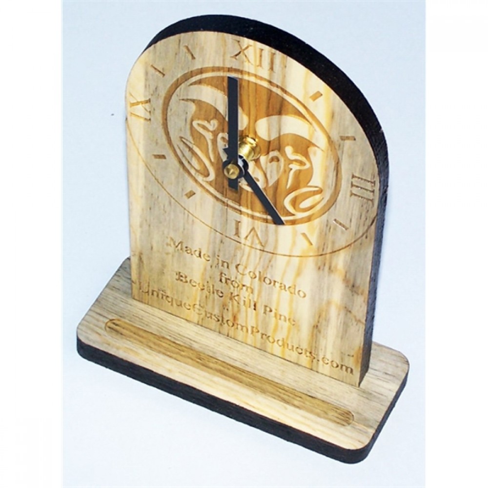 Custom Etched 5" x 8" - Wood Clocks - Desk or Mantle - Laser Engraved - Made in the USA Custom Etched 5" x 8" - Wood Clocks - Desk or Mantle - Laser Engraved - Made in the USA