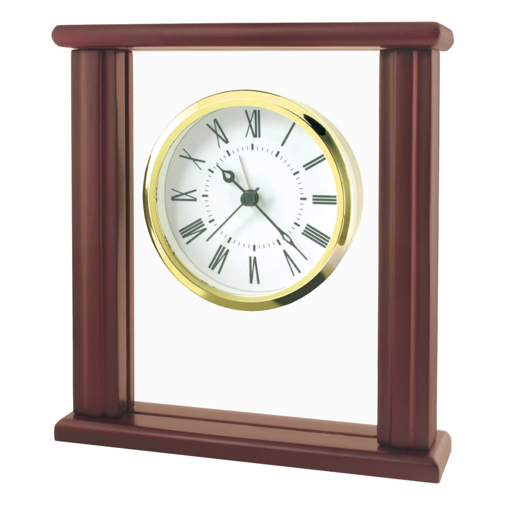 Clock - Sculpted Arch Alarm Clock Logo Imprinted Clock - Sculpted Arch Alarm Clock Logo Imprinted