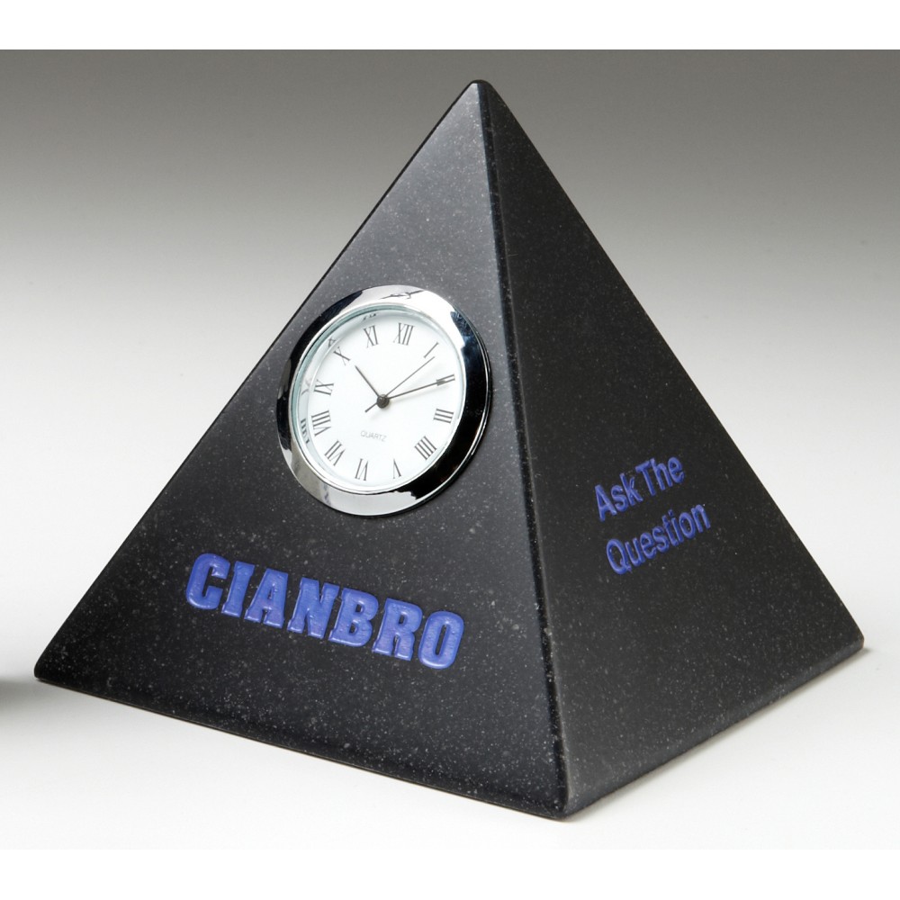 Custom Etched Pyramid Clock Custom Etched Pyramid Clock