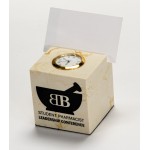 Cube Desk Clock Caddy Logo Imprinted