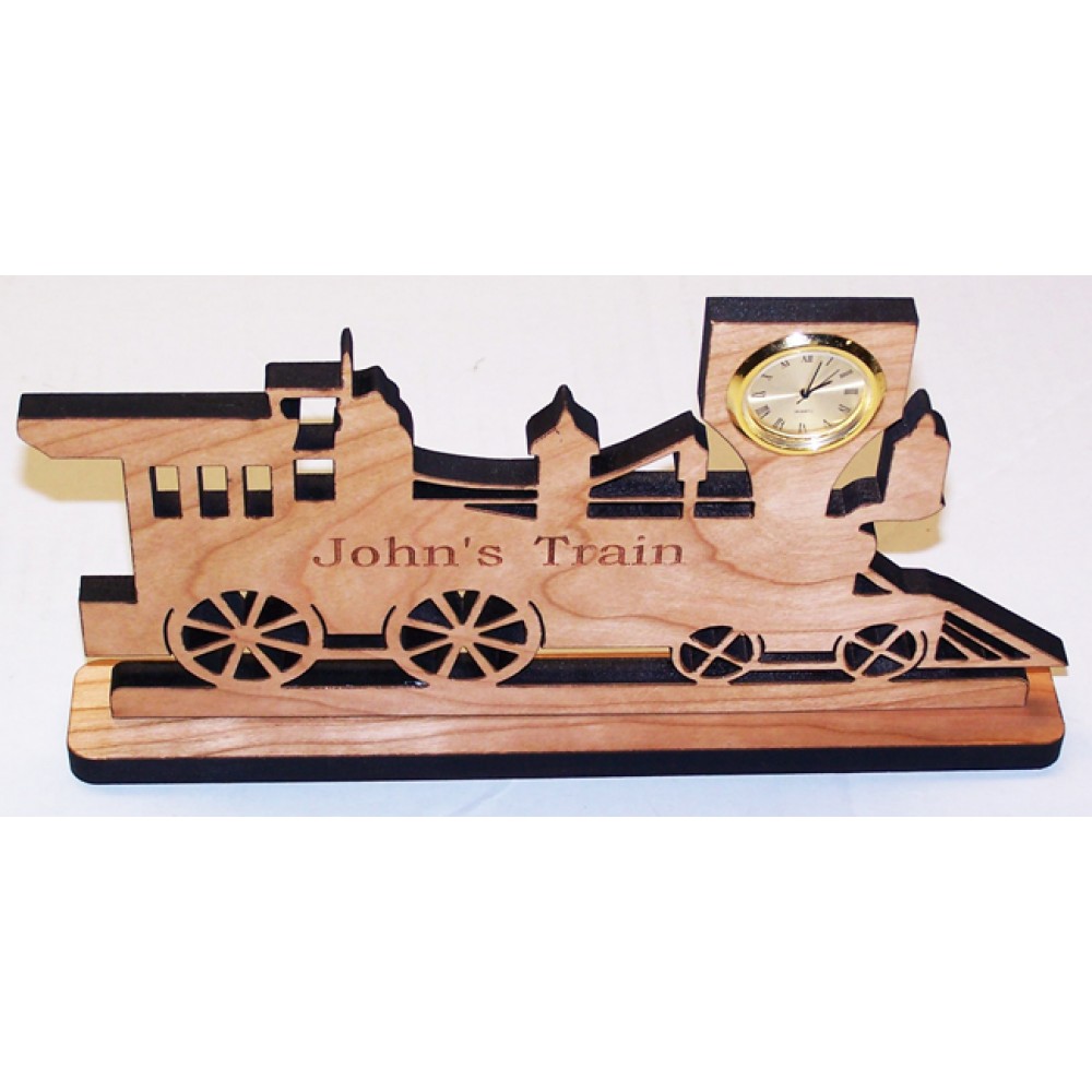 Logo Imprinted 5" x 10" - Wood Clocks - Desk - Laser Engraved - Made in the USA Logo Imprinted 5" x 10" - Wood Clocks - Desk - Laser Engraved - Made in the USA