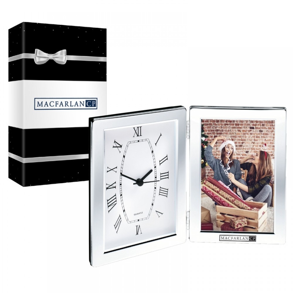 Logo Imprinted Jadis I Desk Clock & Photo Frame & Packaging Logo Imprinted Jadis I Desk Clock & Photo Frame & Packaging