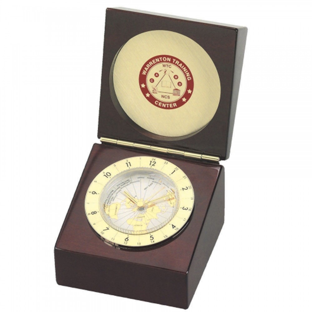 Logo Imprinted Clock - World Time Captain's Clock Logo Imprinted Clock - World Time Captain's Clock
