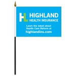 8"x 12" Single Reverse Polyester Stick Flags Laser-etched