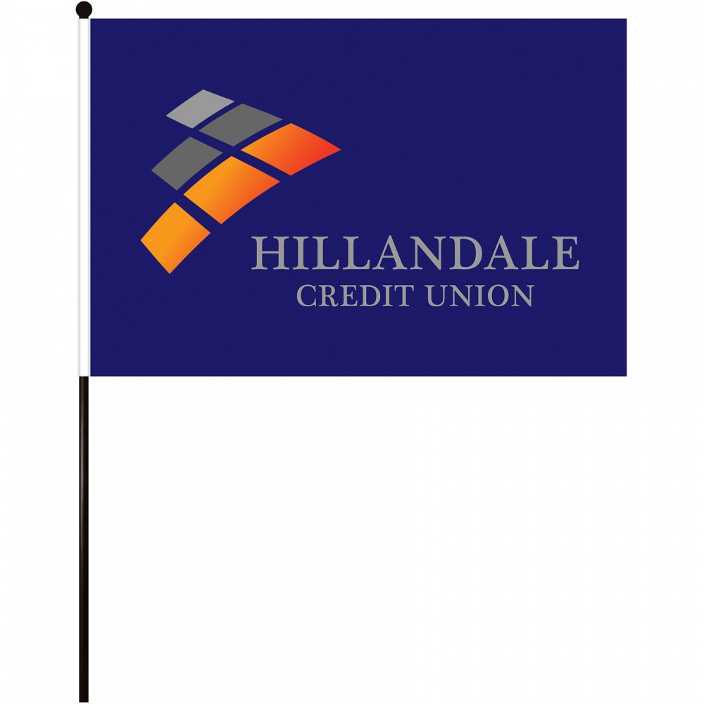 Laser-etched 16"x 24" Single Reverse Polyester Stick Flags Laser-etched 16"x 24" Single Reverse Polyester Stick Flags
