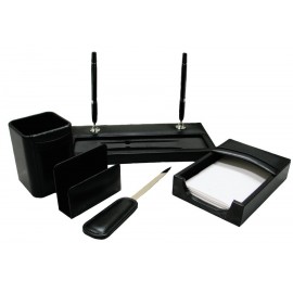 Logo Imprinted Deluxe Leather Desk Gift Set Logo Imprinted Deluxe Leather Desk Gift Set