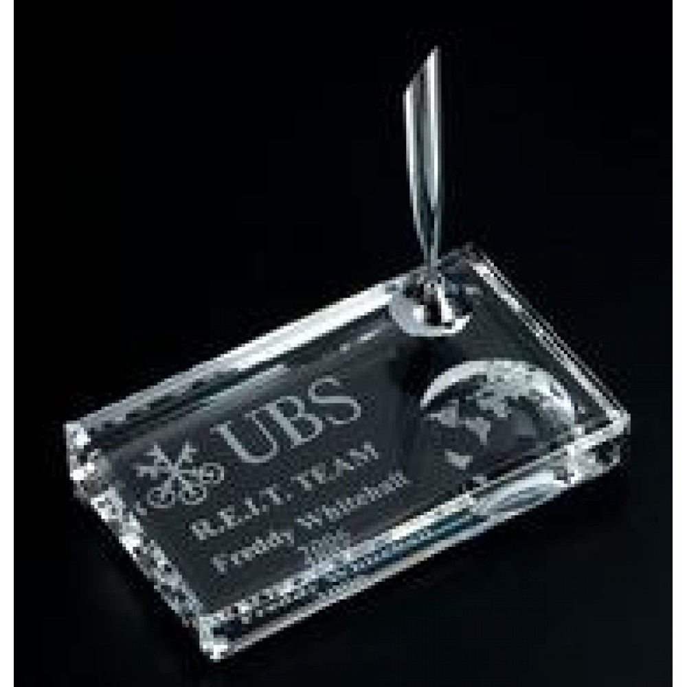 Optical Crystal Globe Pen Set Laser-etched Optical Crystal Globe Pen Set Laser-etched