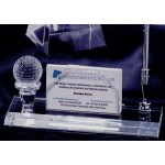 Crystal Desk Set w/ Golf Ball Custom Etched