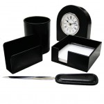 Essential Leather Desk Gift Set Laser-etched