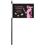 4" x 6" Single Reverse Polyester Stick Flags Logo Imprinted