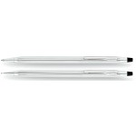 Cross Classic Century Lustrous Chrome Ball Pen/ Pencil Set Laser-etched