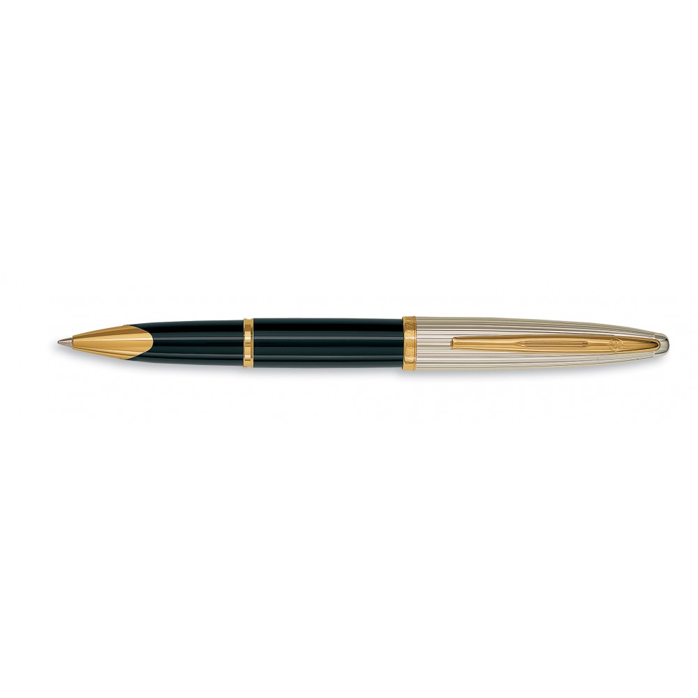 Waterman Carene Rollerball Deluxe Black Gold Trim Logo Imprinted Waterman Carene Rollerball Deluxe Black Gold Trim Logo Imprinted