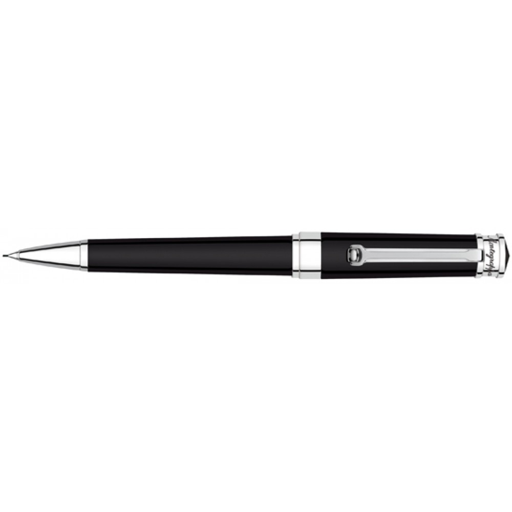 Custom Etched Montegrappa Parola Black & Platinum Pencil