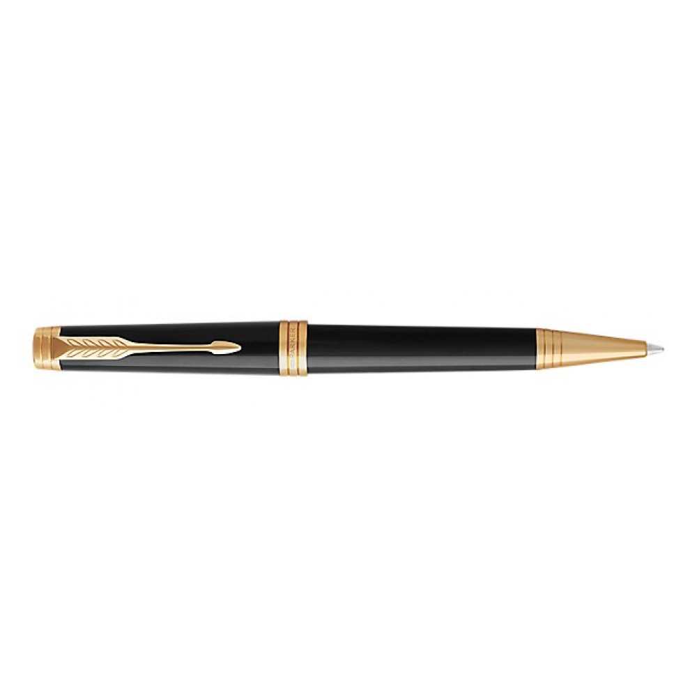 Laser-etched Parker Premier Black Lacquer Ballpoint Pen with Gold Trim Laser-etched Parker Premier Black Lacquer Ballpoint Pen with Gold Trim