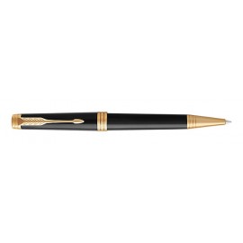 Laser-etched Parker Premier Black Lacquer Ballpoint Pen with Gold Trim  Laser-etched Parker Premier Black Lacquer Ballpoint Pen with Gold Trim