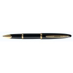 Logo Imprinted Waterman Carene Rollerball Black Sea Gold Trim
