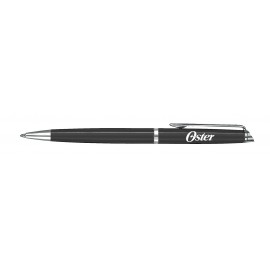 Waterman Hemisphere Capped Ballpoint Pen, Matte Black w/ Chrome Trim, Blue Ink Logo Imprinted  Waterman Hemisphere Capped Ballpoint Pen, Matte Black w/ Chrome Trim, Blue Ink Logo Imprinted