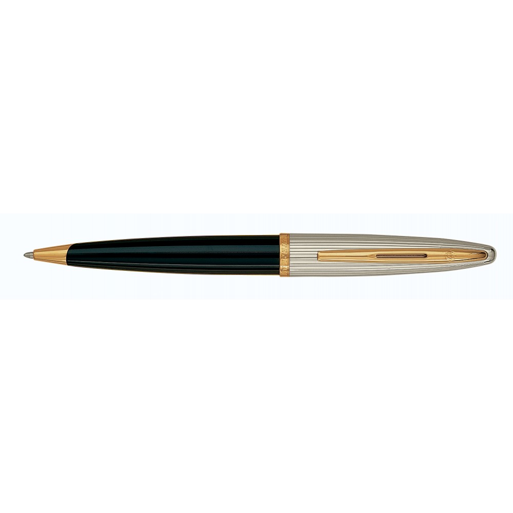 Waterman Carene Ballpoint Deluxe Black Gold Trim Custom Etched Waterman Carene Ballpoint Deluxe Black Gold Trim Custom Etched