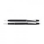 Laser-etched Cross Classic Century Black Lacquer Ballpoint and Rollerball Gift Set