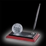 Custom Etched Golf Ball Pen Set - Rosewood/Black/Silver
