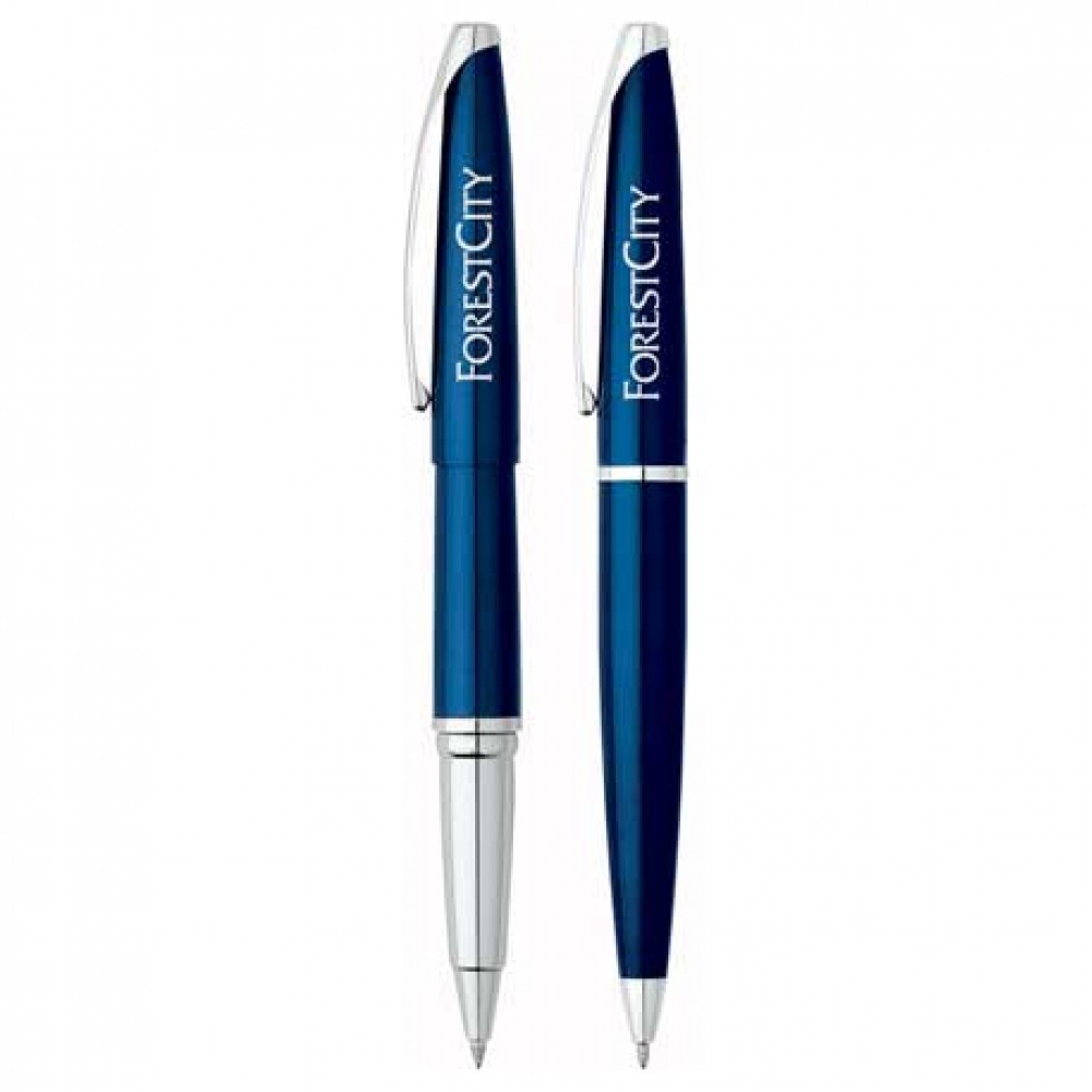 Cross ATX Blue Lacquer Pen Set Logo Imprinted Cross ATX Blue Lacquer Pen Set Logo Imprinted