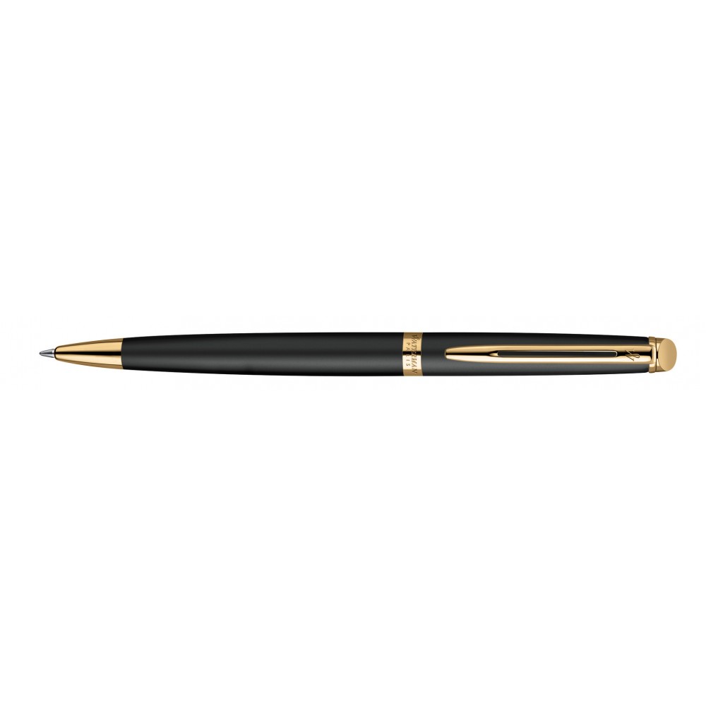 Waterman Hemisphere Ballpoint Matte Black Gold Trim Custom Etched Waterman Hemisphere Ballpoint Matte Black Gold Trim Custom Etched