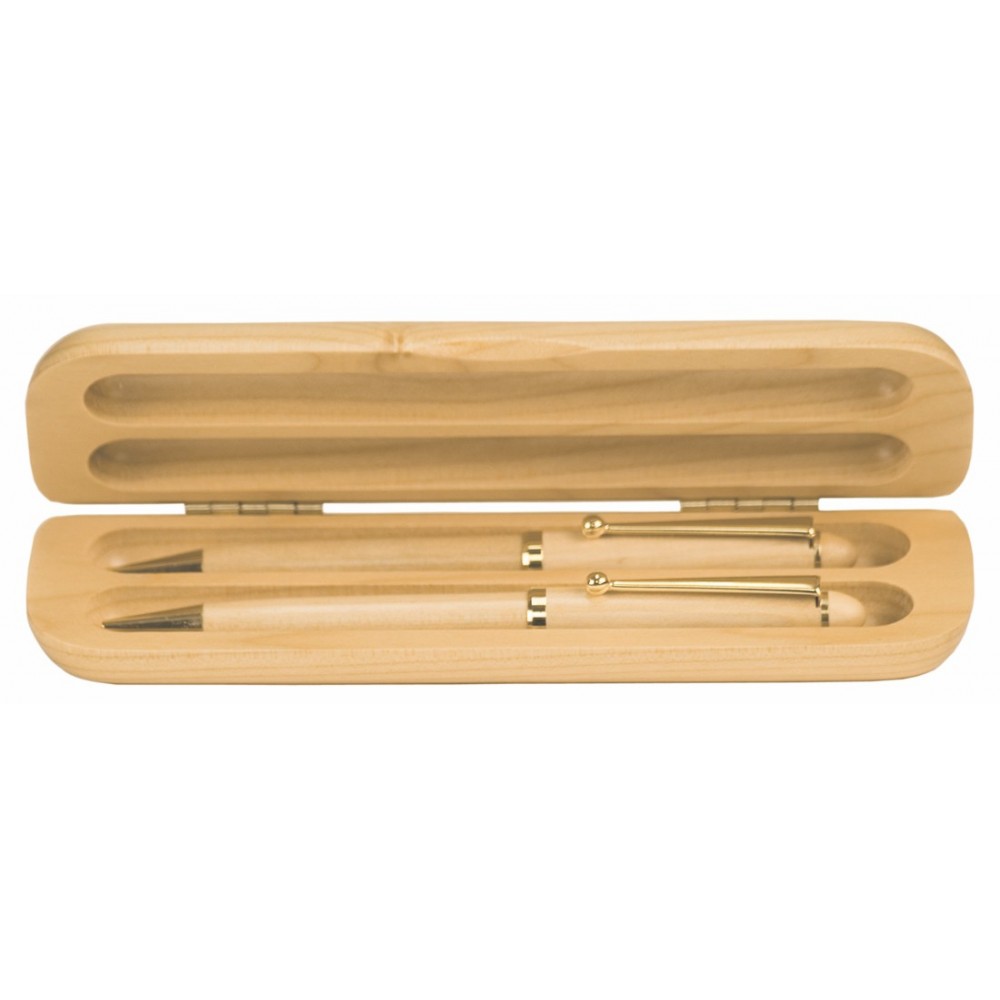 Maple Wood Pen/ Pencil & Case Set Custom Etched Maple Wood Pen/ Pencil & Case Set Custom Etched