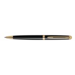 Waterman Hemisphere Ball Pen Black Lacquer Gold Trim Laser-etched