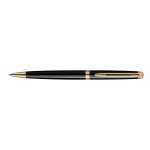 Waterman Hemisphere Ball Pen Black Lacquer Gold Trim Laser-etched