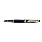 Custom Etched Waterman Expert Rollerball Black Lacquer Gold Trim