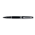 Logo Imprinted Waterman Expert Rollerball Black Lacquer Chrome Trim