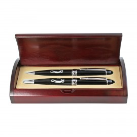 Golfer Design Ball Pen and Pencil Set Custom Etched