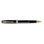 Logo Imprinted Parker Sonnet Matte Black Retractable Ballpoint With Gold Trim