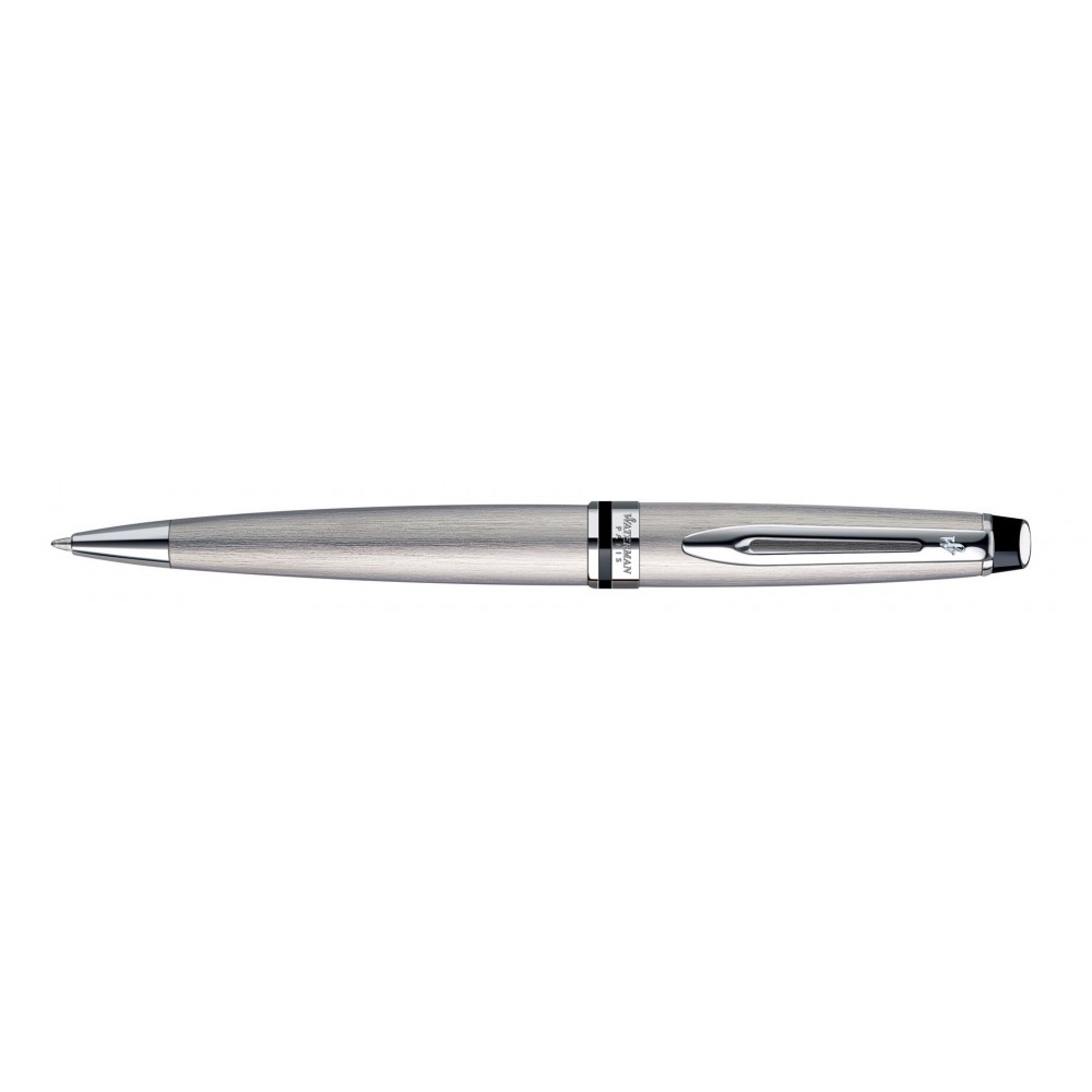 Waterman Expert Ballpoint Stainless Steel Chrome Trim Logo Imprinted Waterman Expert Ballpoint Stainless Steel Chrome Trim Logo Imprinted
