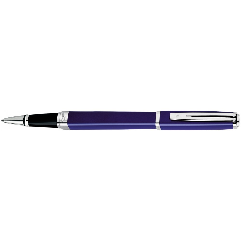 Waterman Exception Roller Slim Blue Silver Trim Laser-etched Waterman Exception Roller Slim Blue Silver Trim Laser-etched
