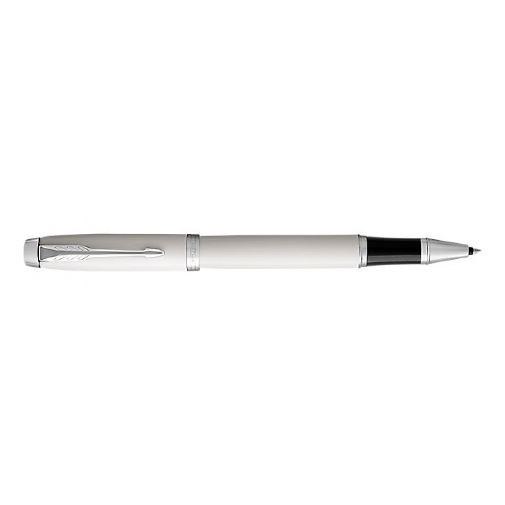 Parker IM White Lacquer with Chrome Trim Rollerball Logo Imprinted Parker IM White Lacquer with Chrome Trim Rollerball Logo Imprinted