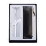 Century Chrome Rollerball Pen w/ Classic Black ZIP Pouch Laser-etched