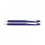 Custom Etched Classic Century Translucent Blue Lacquer Pen and Pencil Set Set
