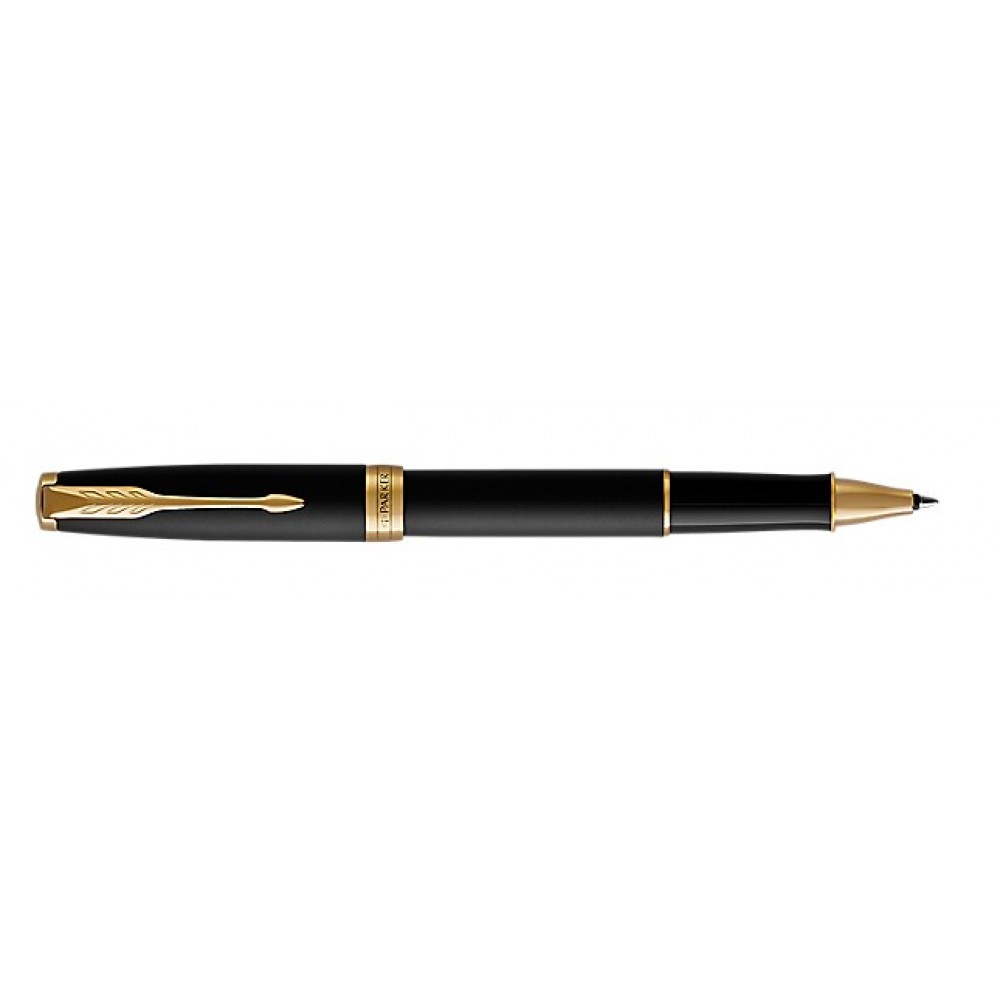 Parker Sonnet Matte Black Rollerball Pen With Gold Trim Laser-etched Parker Sonnet Matte Black Rollerball Pen With Gold Trim Laser-etched